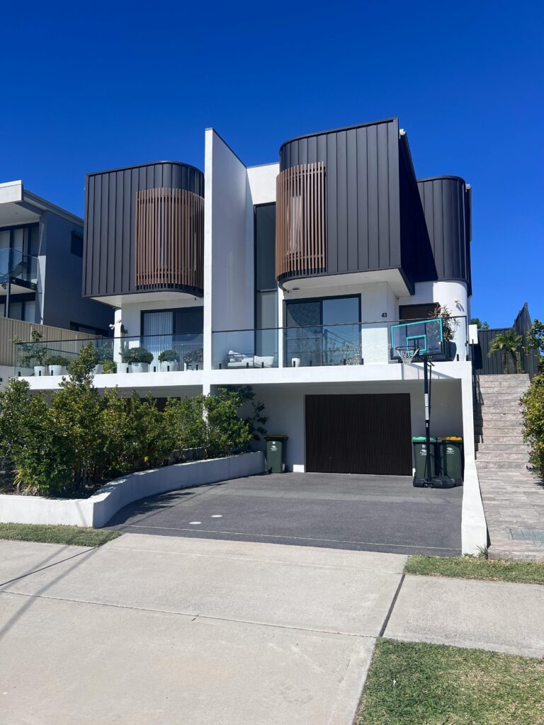 A contemporary house in Sydney featuring unique architectural design and modern amenities.